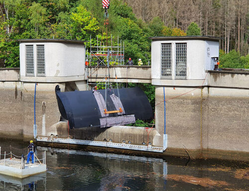 Neue Wehrklappe für das Unterwasserbecken